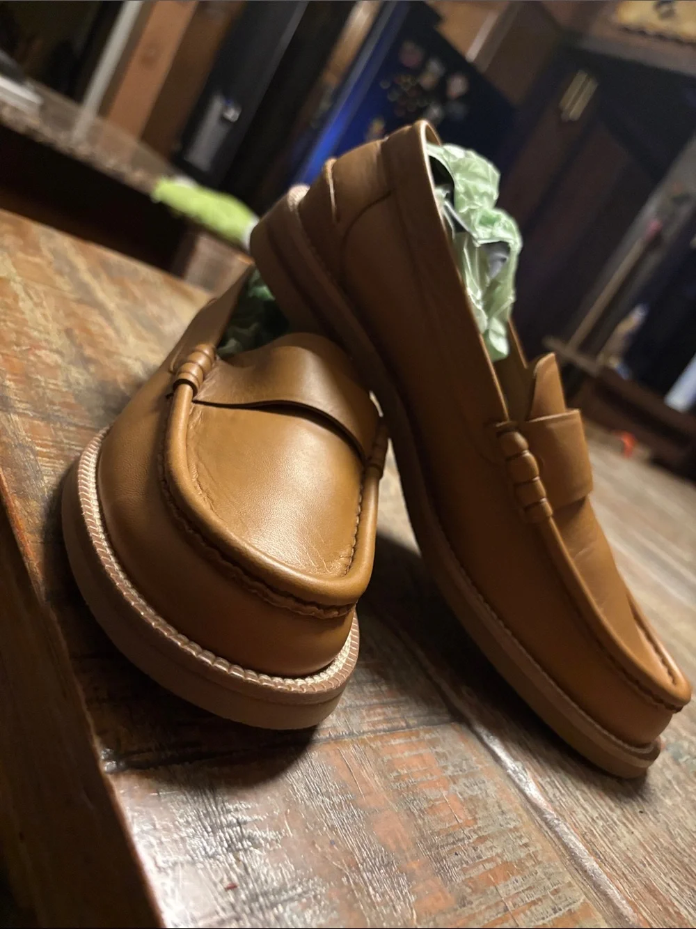 Pedro Garcia Tan Leather Penny Loafers